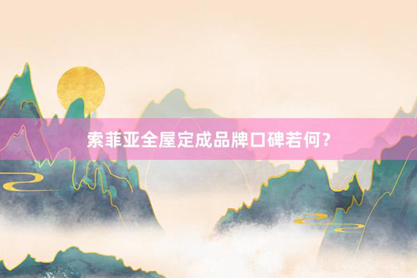 索菲亚全屋定成品牌口碑若何？